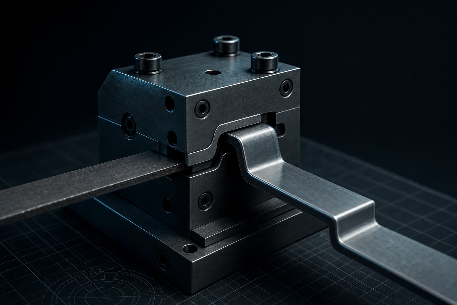 A precision forming jig shaping material as it passes through, rather than inspecting it afterwards.